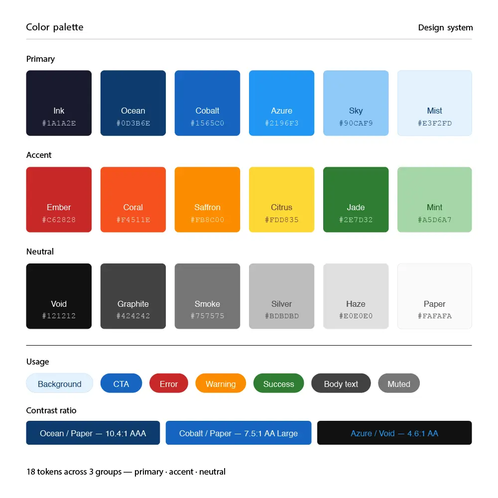 Palette de couleurs